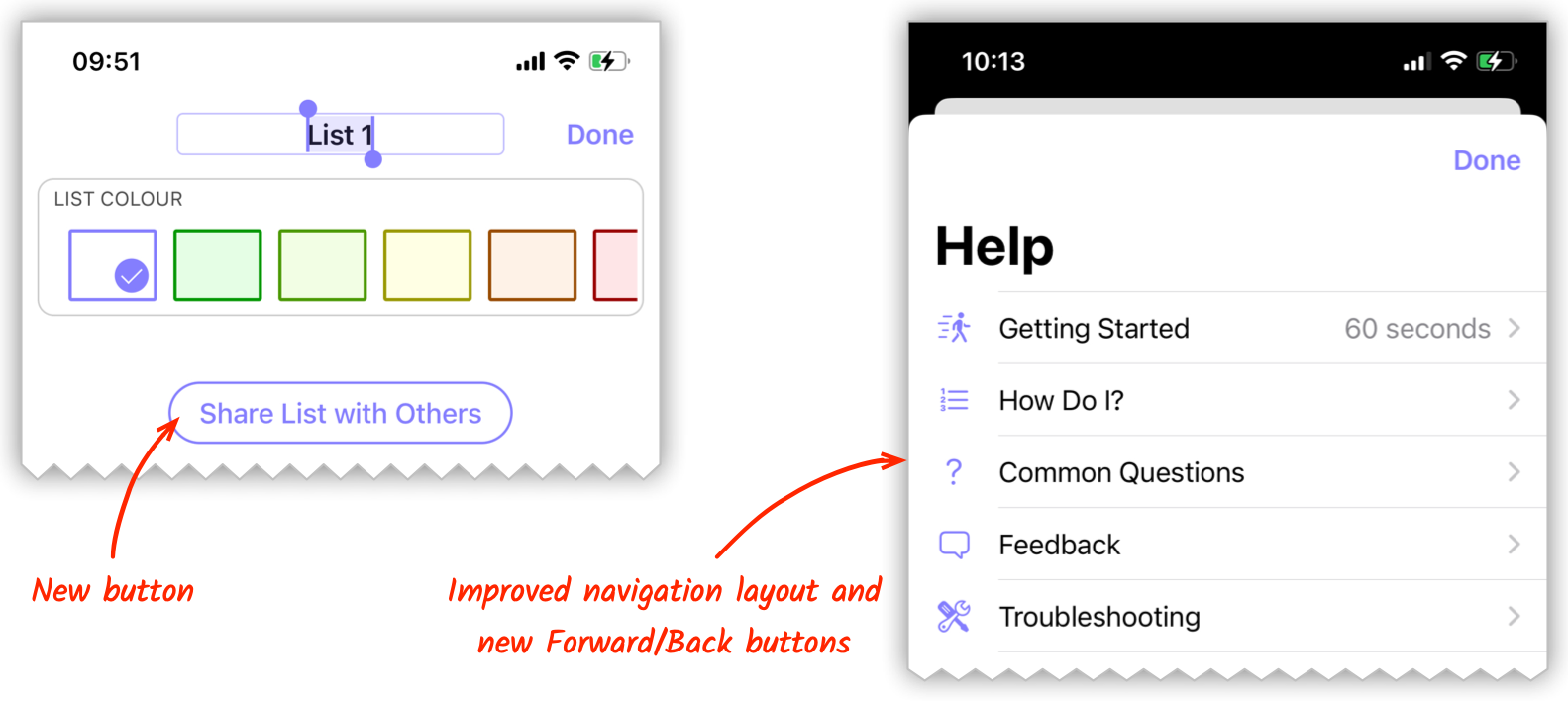 Setup sharing when creating a new list